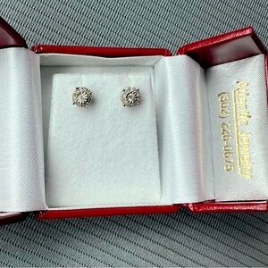 Sterling silver diamond earrings